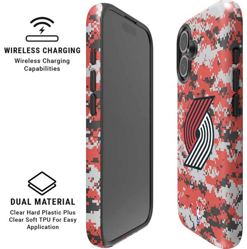 NBA Portland Trail Blazers Digi Camo iPhone 16 Plus Magsafe Impact Case